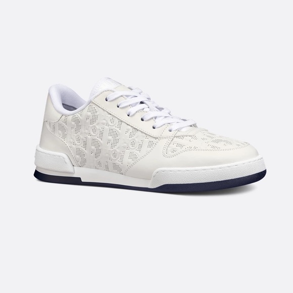 Christian Dior - Dior One White Oblique Perforated Calfskin Womens Sneaker - Picture 2 of 14